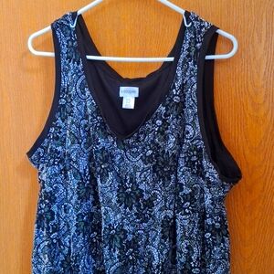 Motherhood Maternity Lace Print Black & White Flower Dress 2X